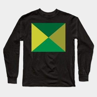 Green Geometrical Pattern Long Sleeve T-Shirt